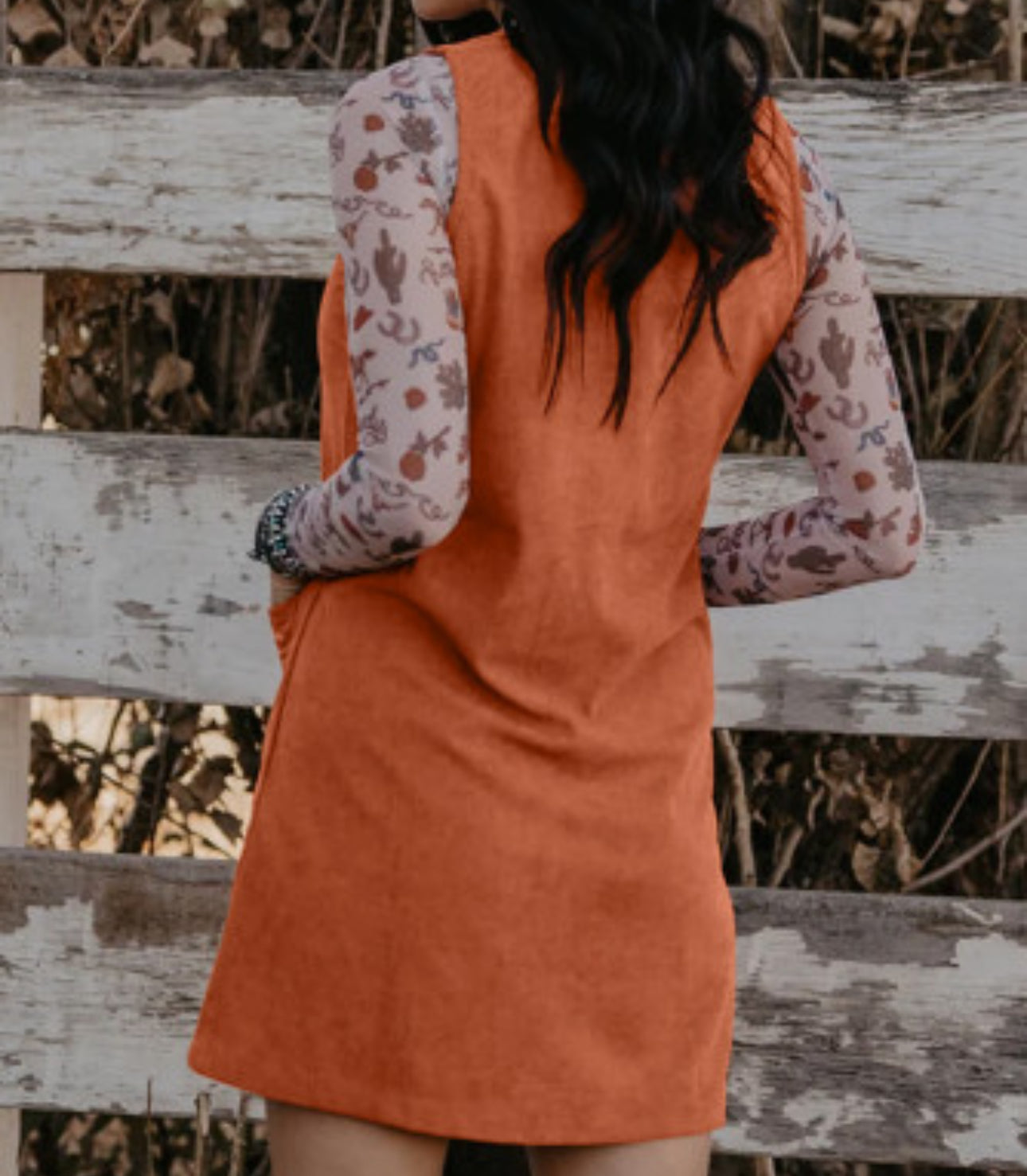 GOLD FLAME CORDUROY DRESS