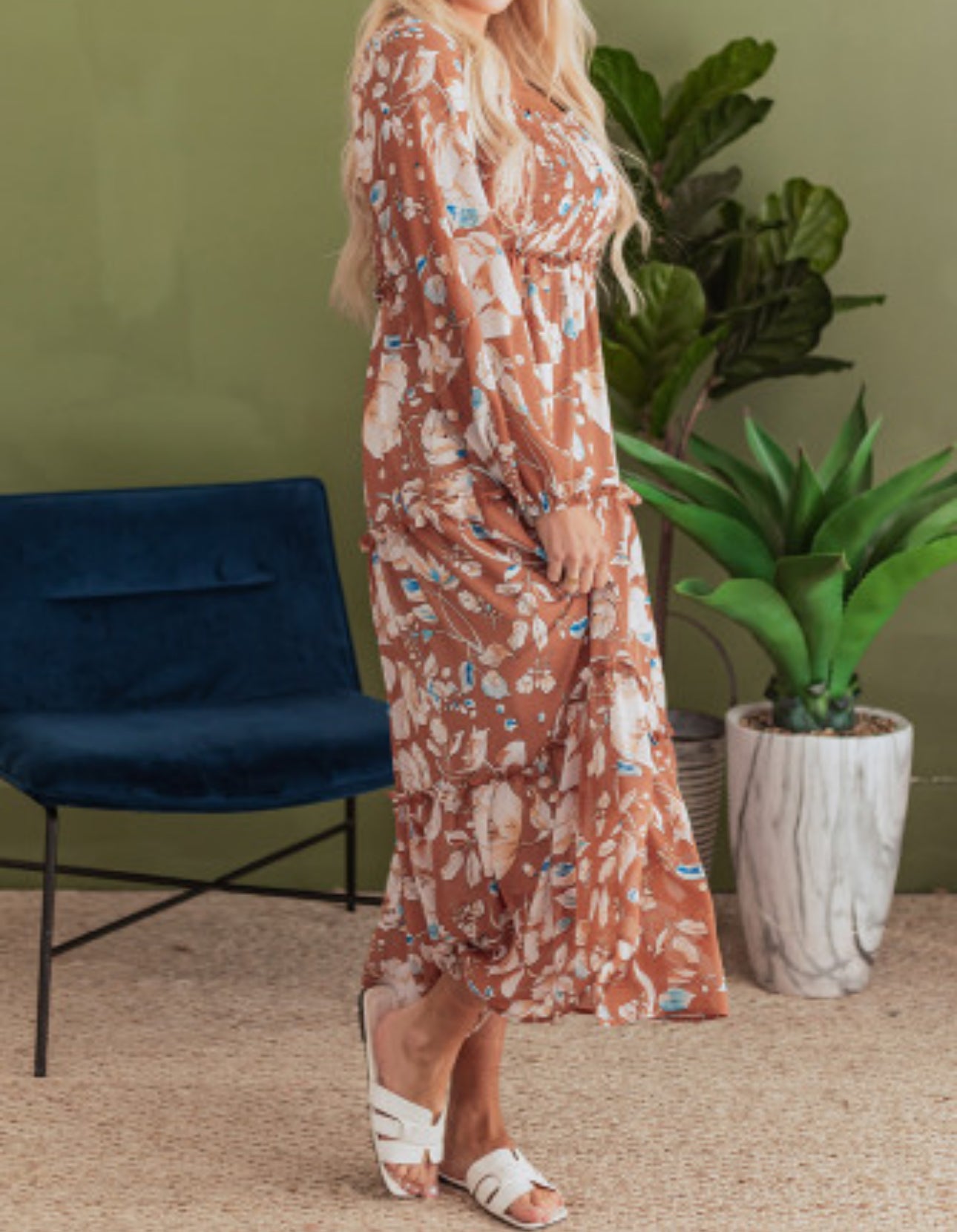 NEXT STOP FLORAL MIDI DRESS