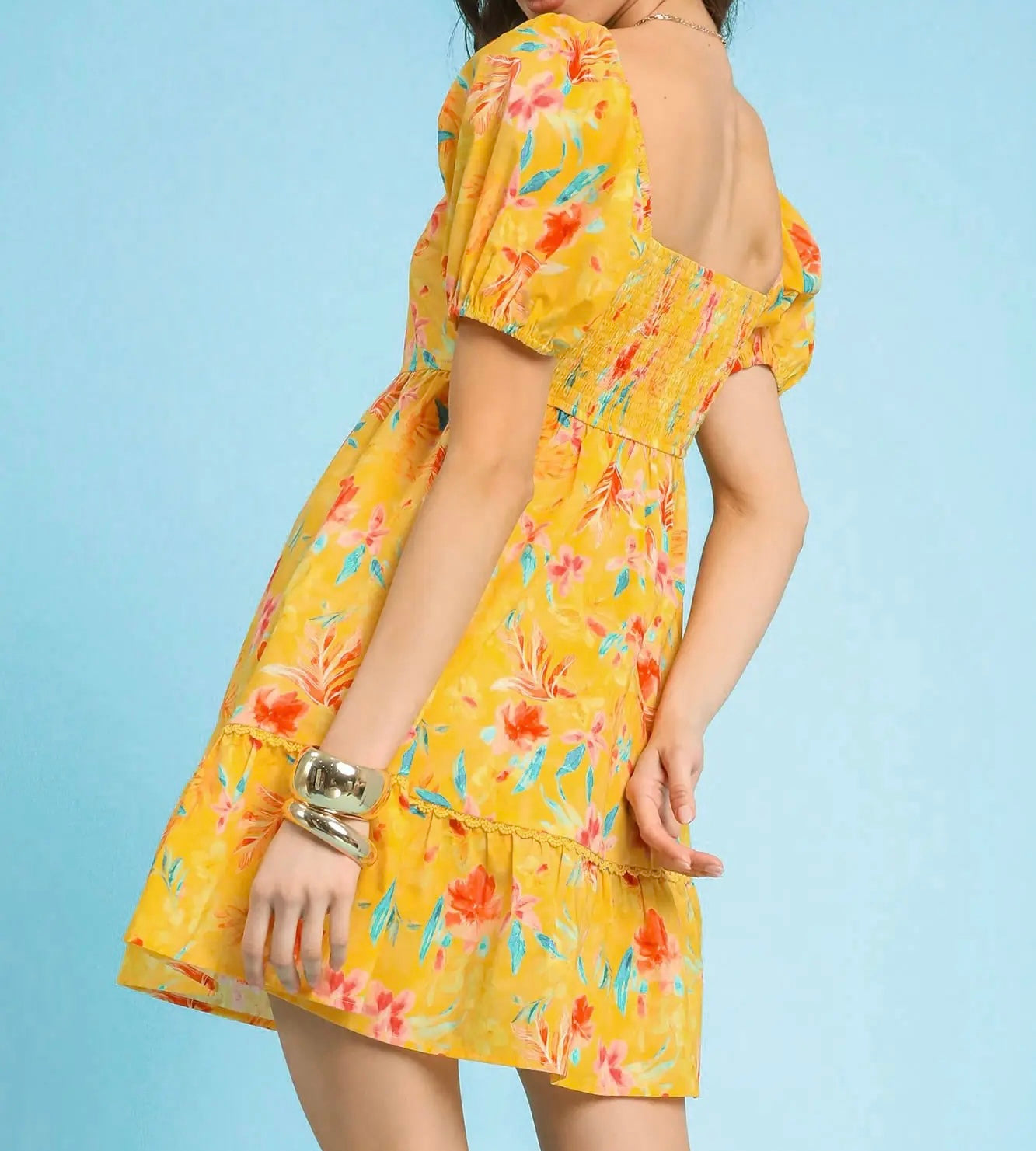 ASHER FLORAL BABYDOLL DRESS