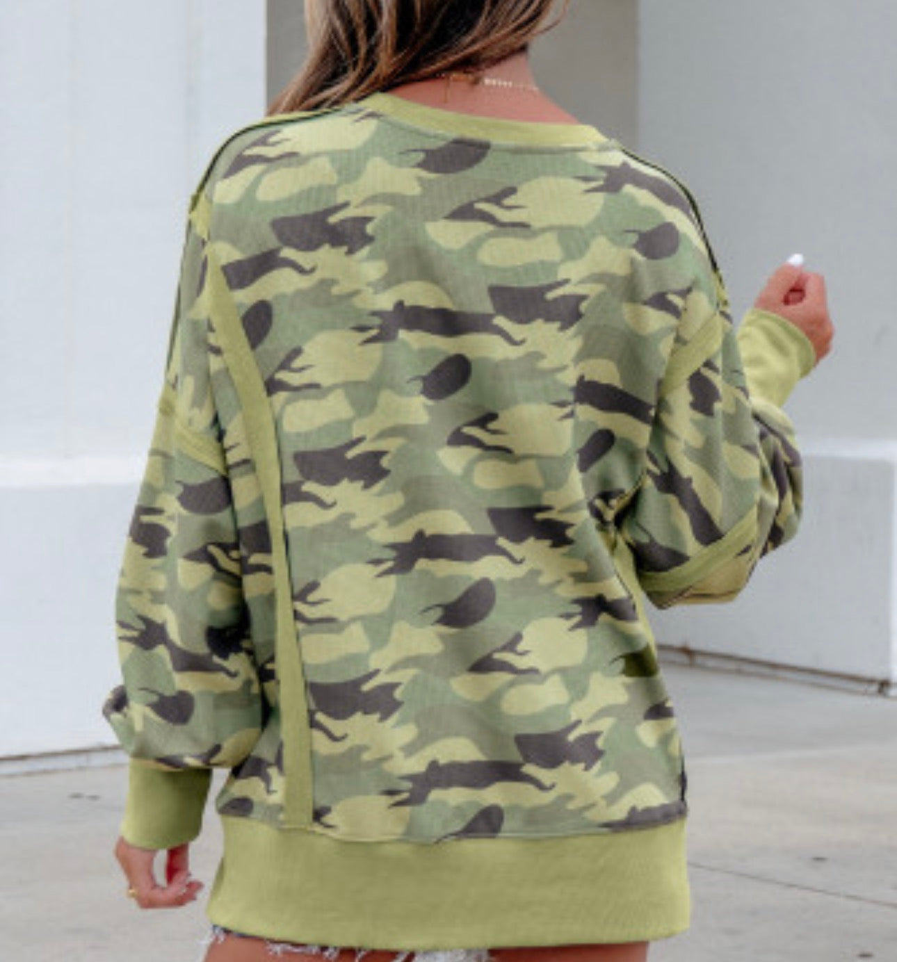 GREEN CAMO TOP