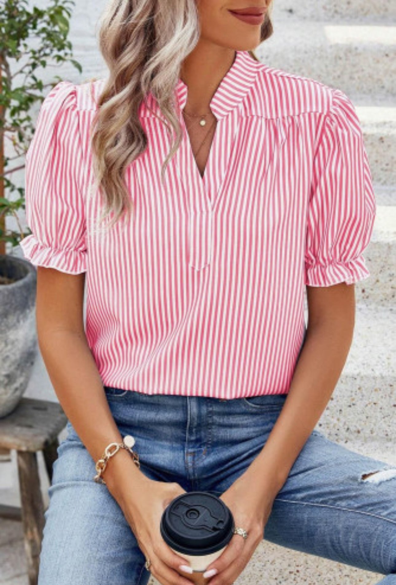 FEELING CONFIDENT STRIPE SHIRT