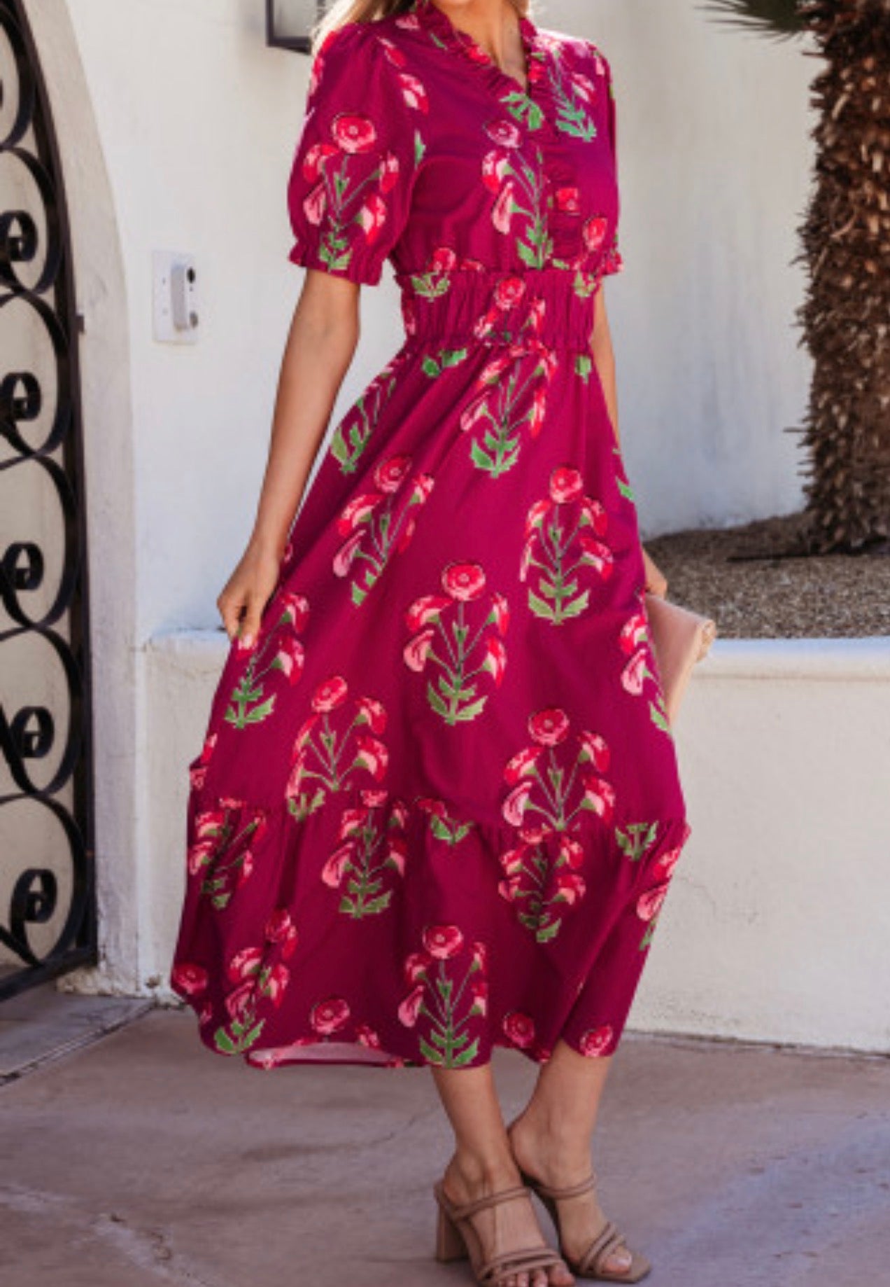 MALIBU FLORAL MIDI DRESS