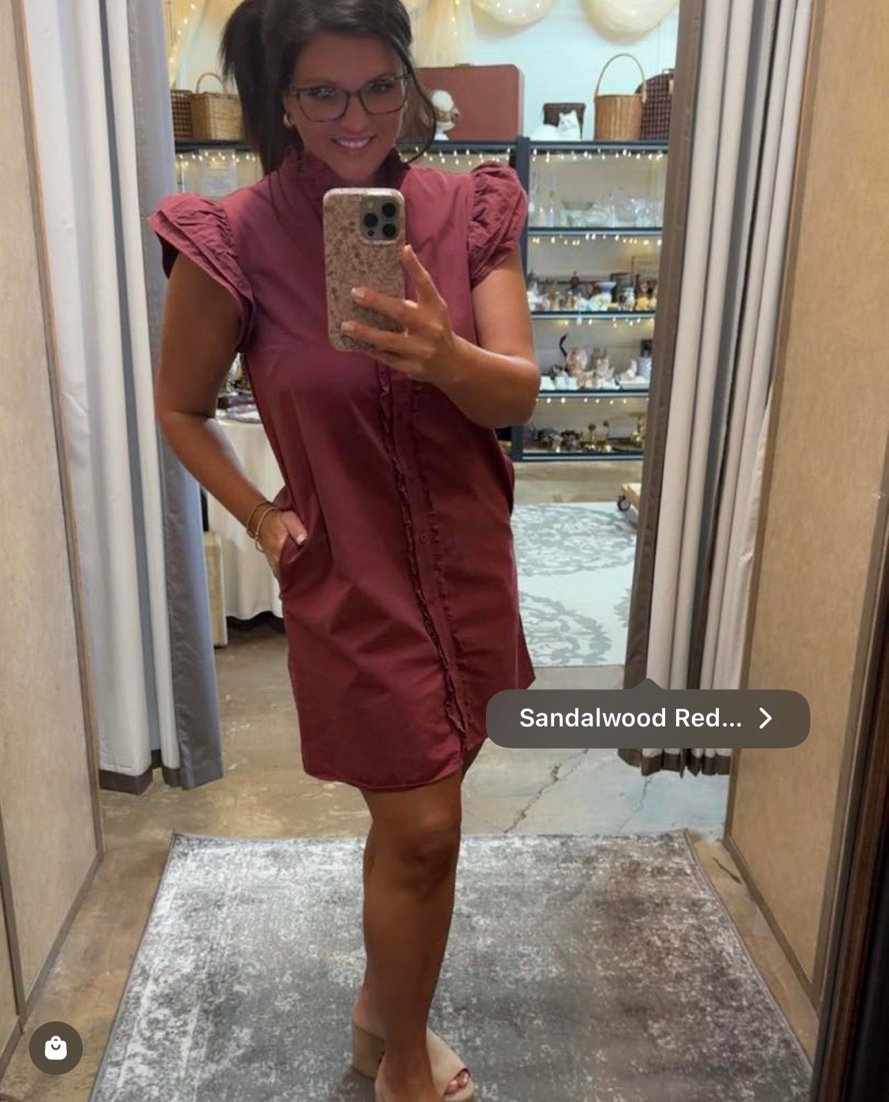 SANDALWOOD RED MINI DRESS