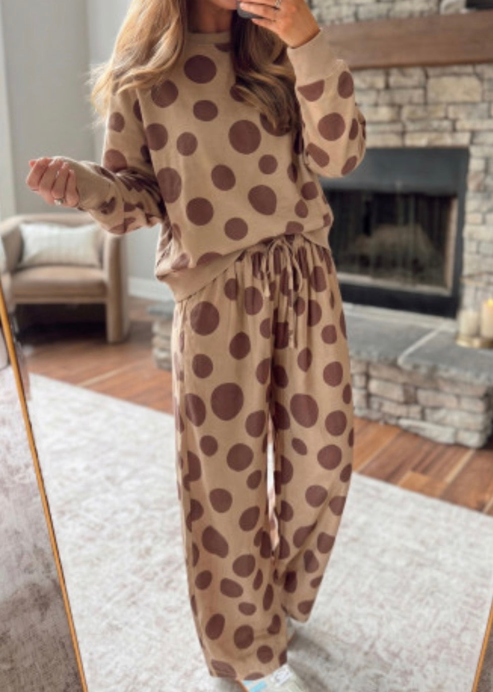 COFFEE AND CREAM POLKA DOT SET