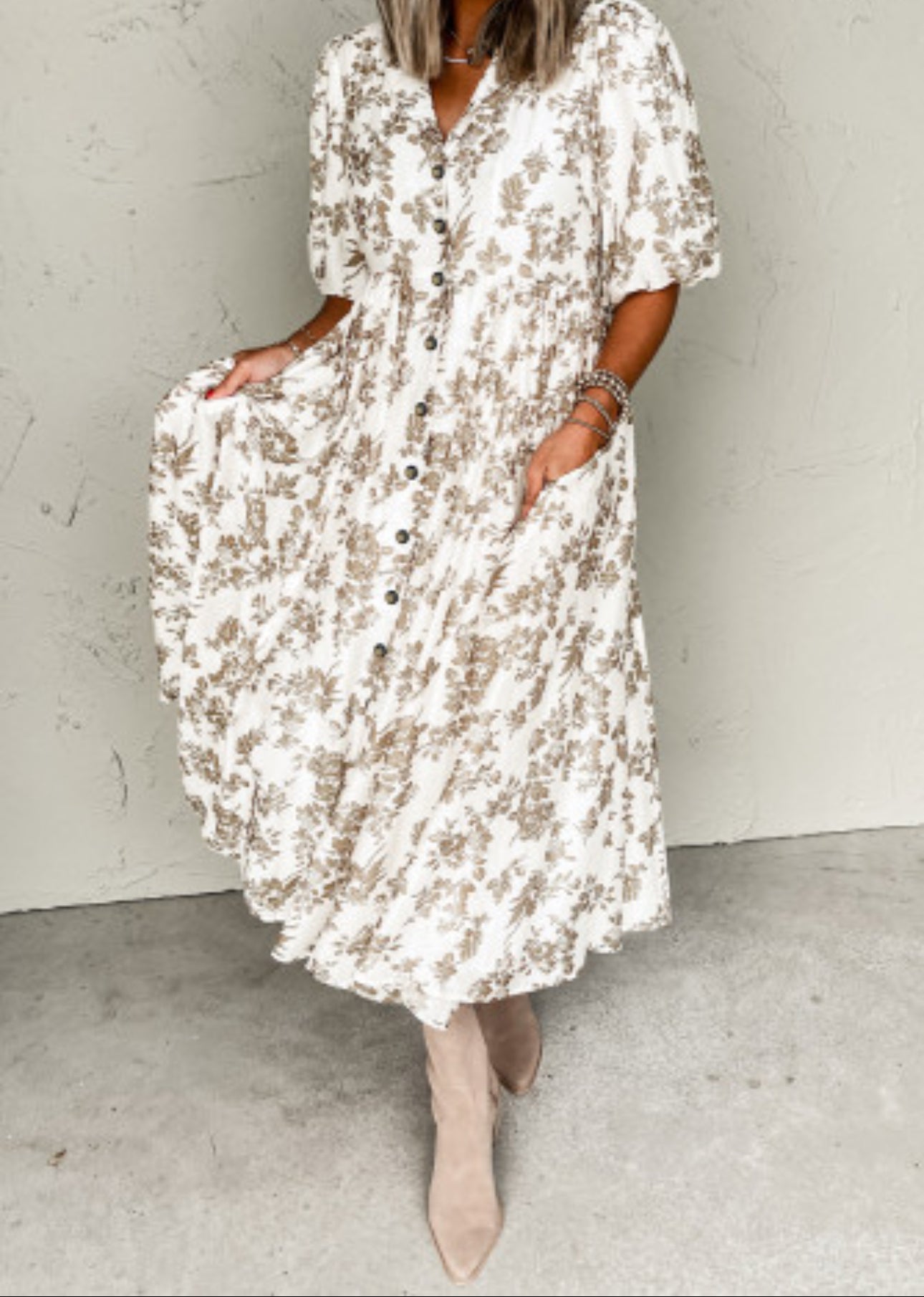 HOMESTEAD FLORAL MIDI DRESS