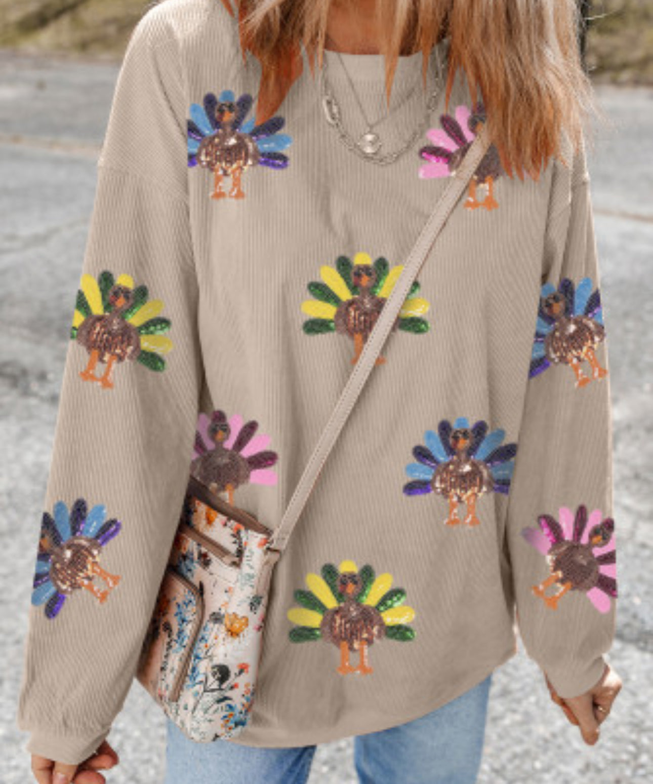 SEQUIN TURKEY SWEATSHIRT