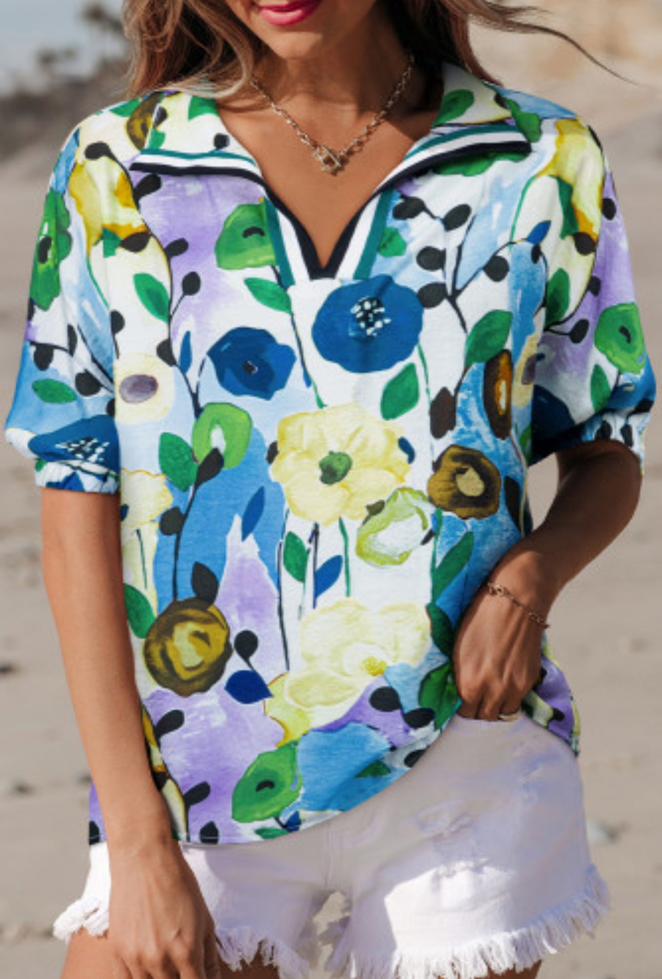 LOVELY THOUGHTS FLORAL BLOUSE