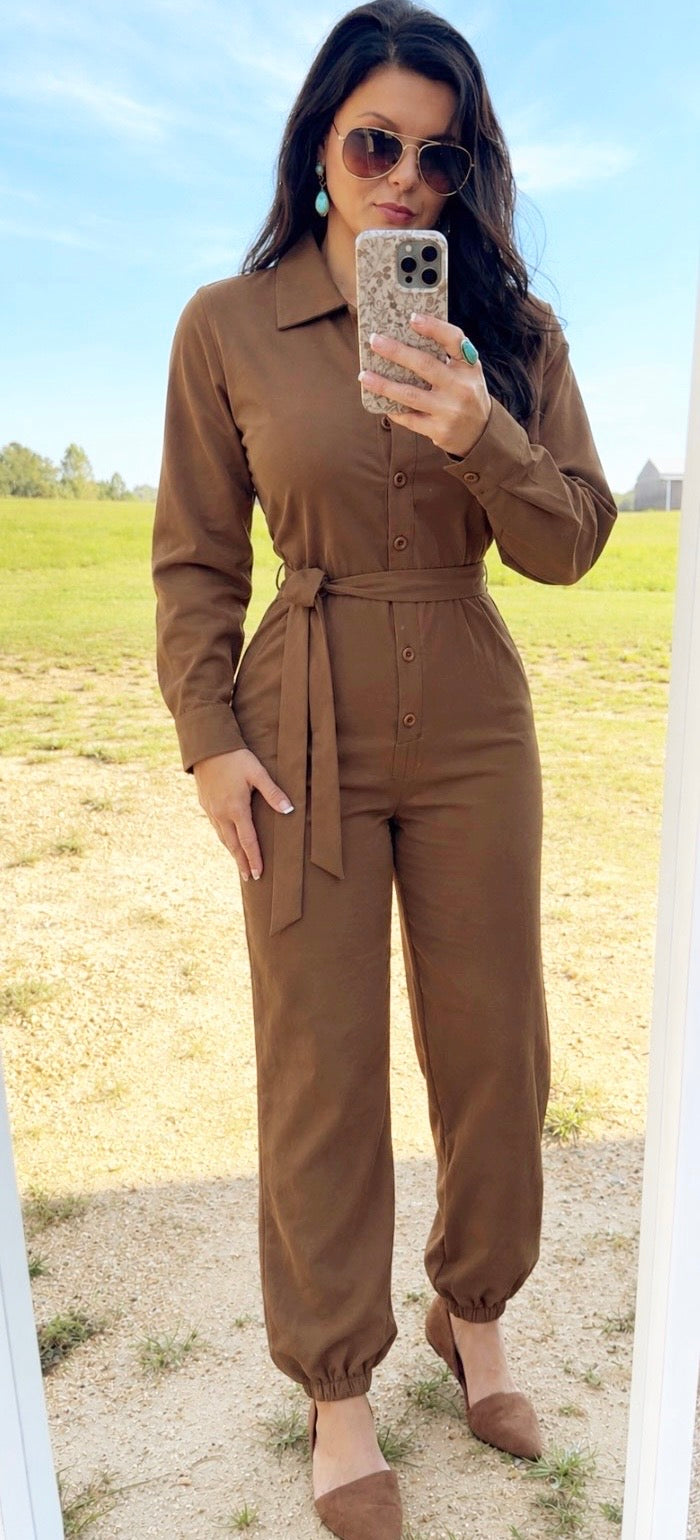STEPPING INTO FALL JUMPSUIT
