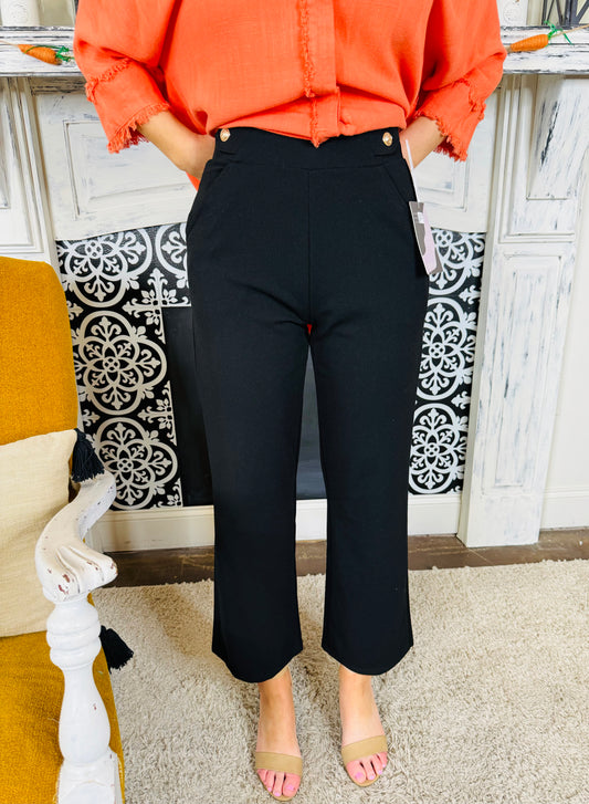 TAILORED TO PERFECTION BLACK PANTS