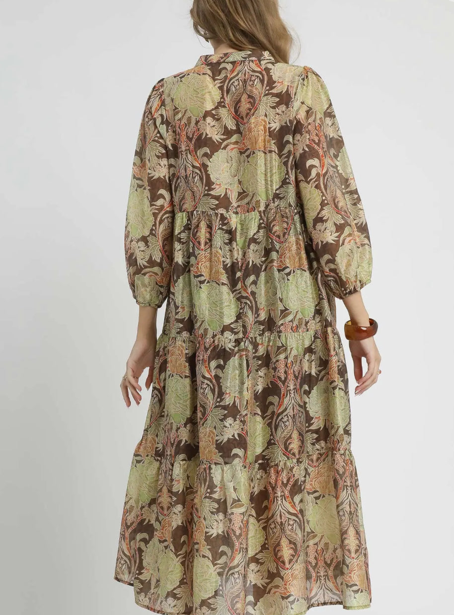 COLORS OF FALL MIDI DRESS