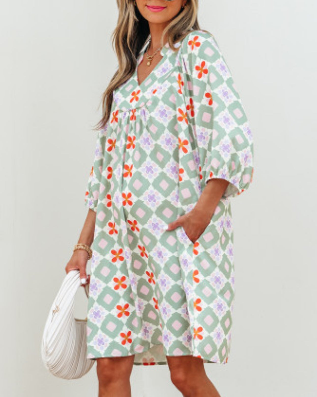 NEW SETTINGS GEOMETRIC MINI DRESS