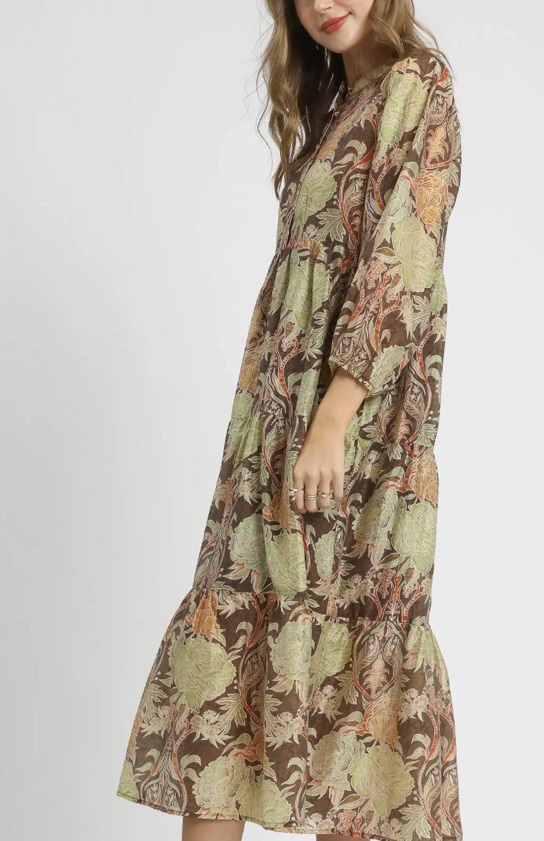 COLORS OF FALL MIDI DRESS