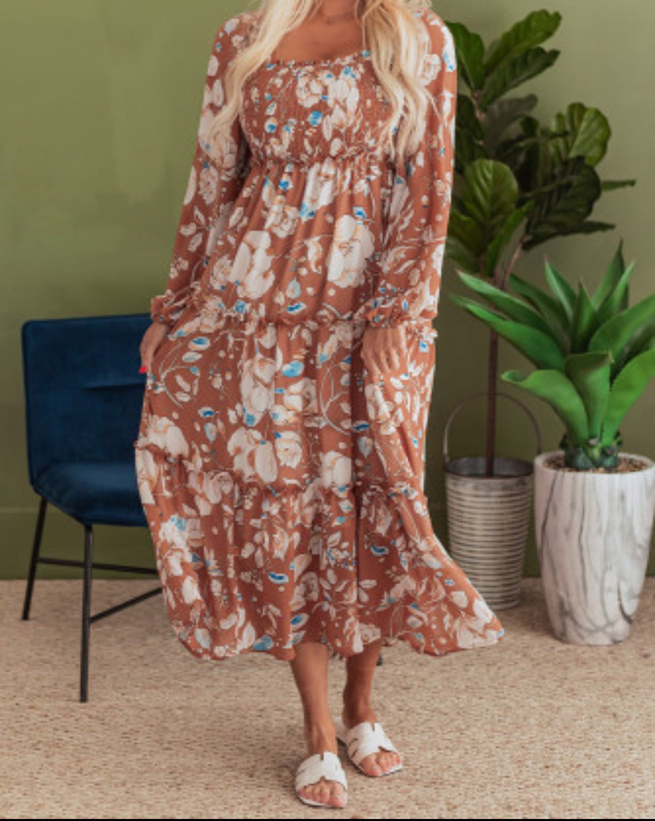 NEXT STOP FLORAL MIDI DRESS
