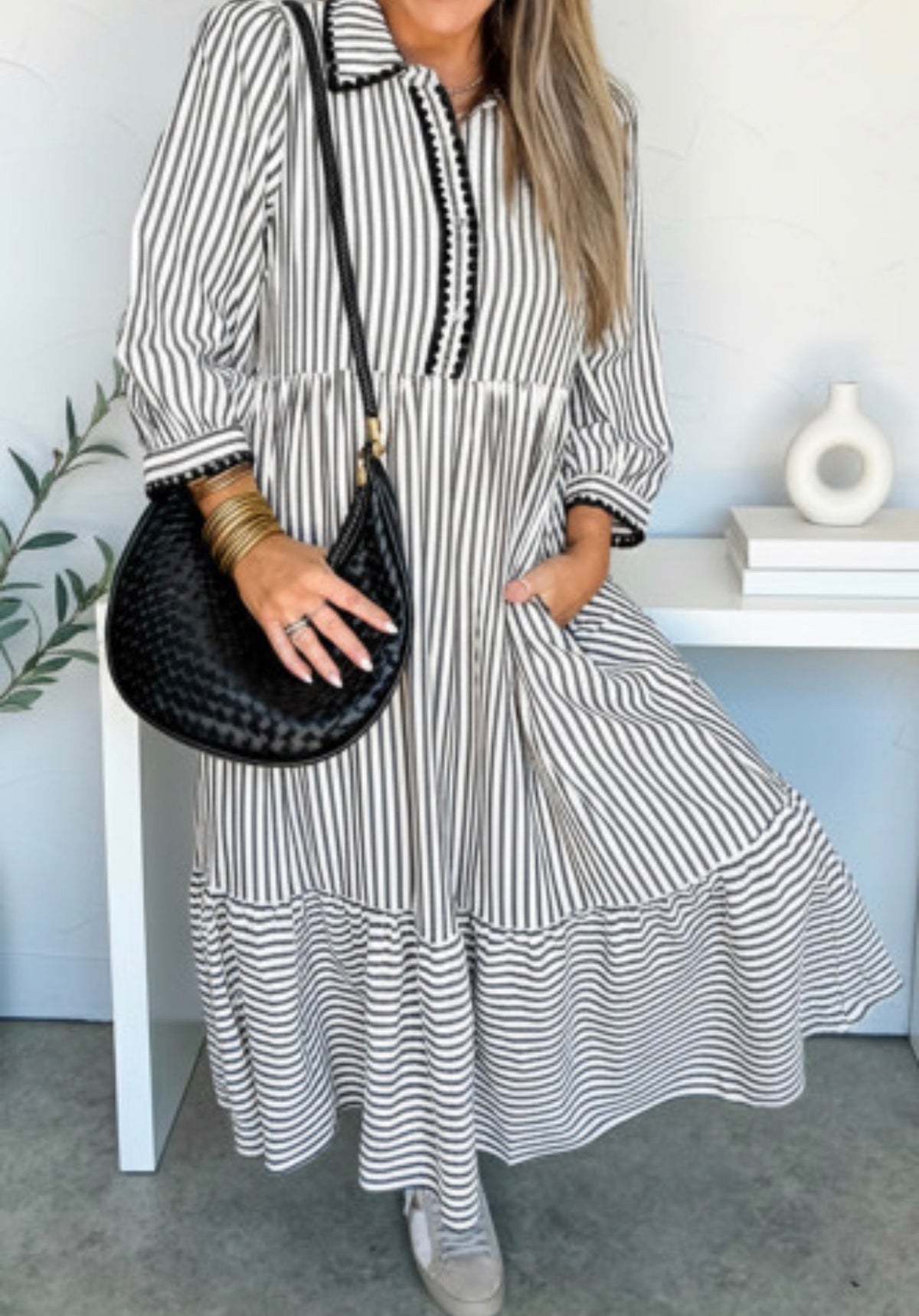 BEADA STRIPED MAXI DRESS