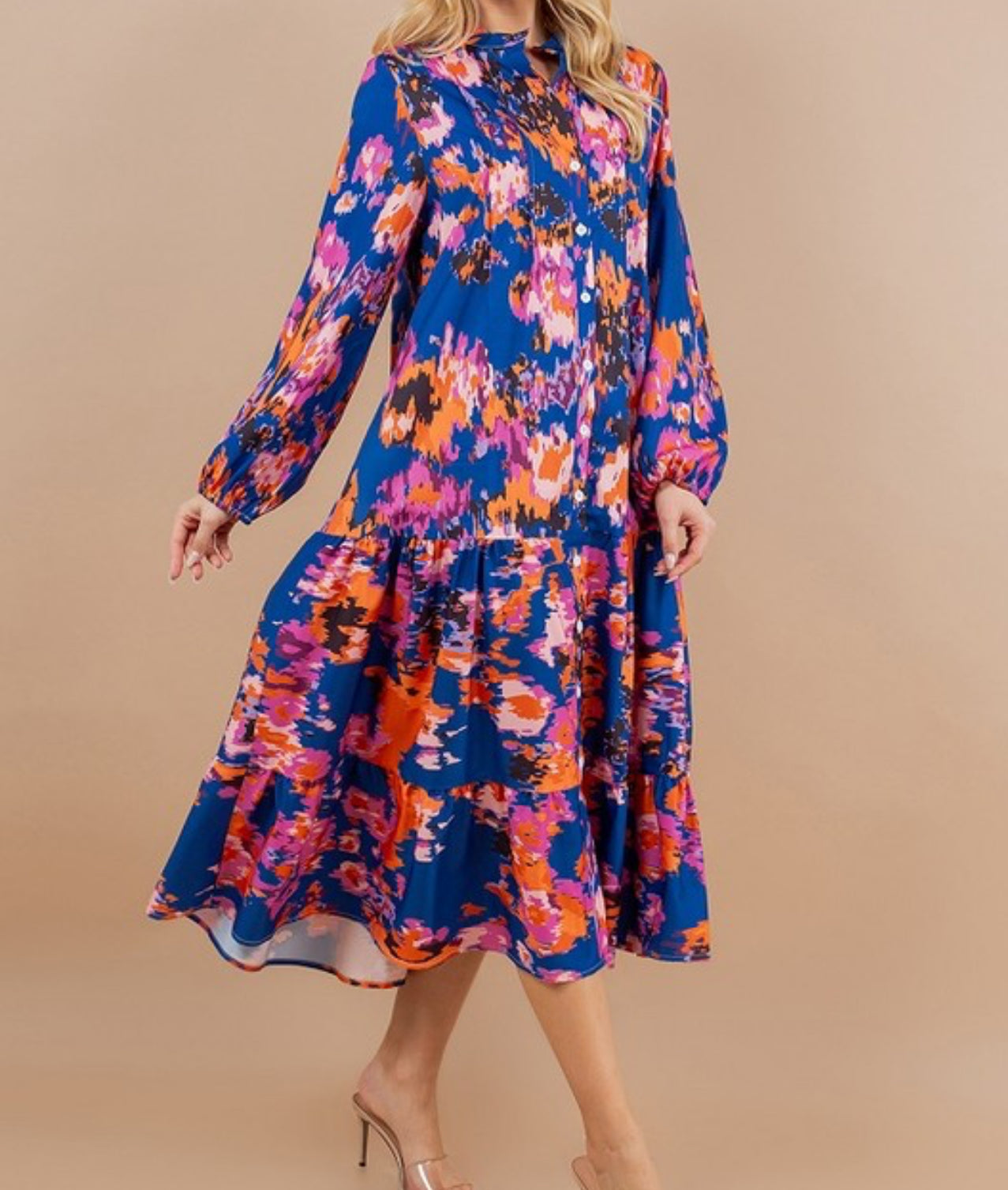 DANNY ABSTRACT MIDI DRESS