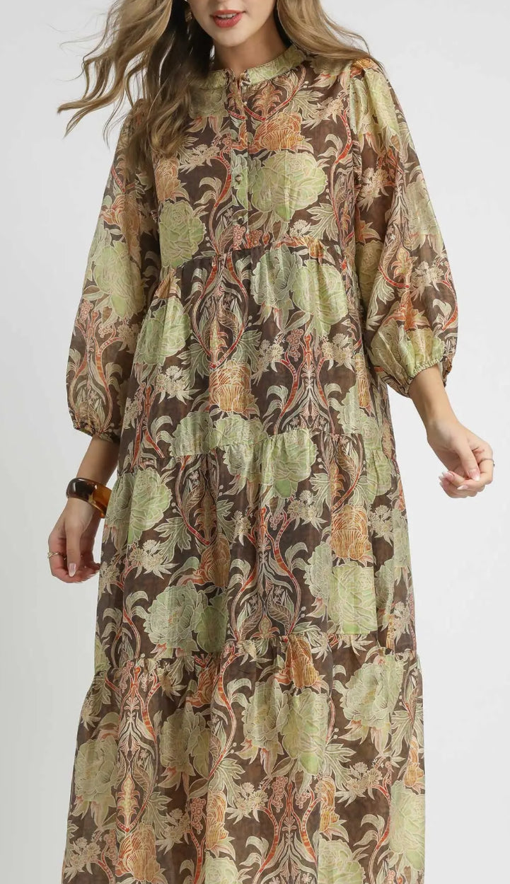 COLORS OF FALL MIDI DRESS