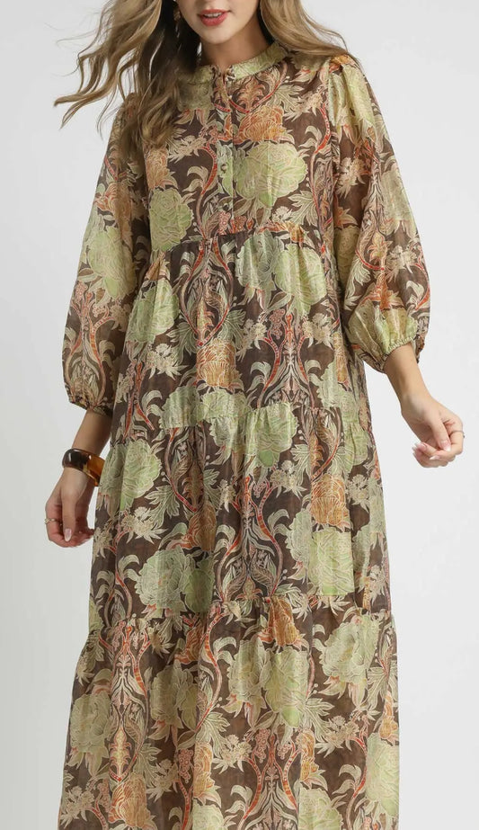 COLORS OF FALL MIDI DRESS