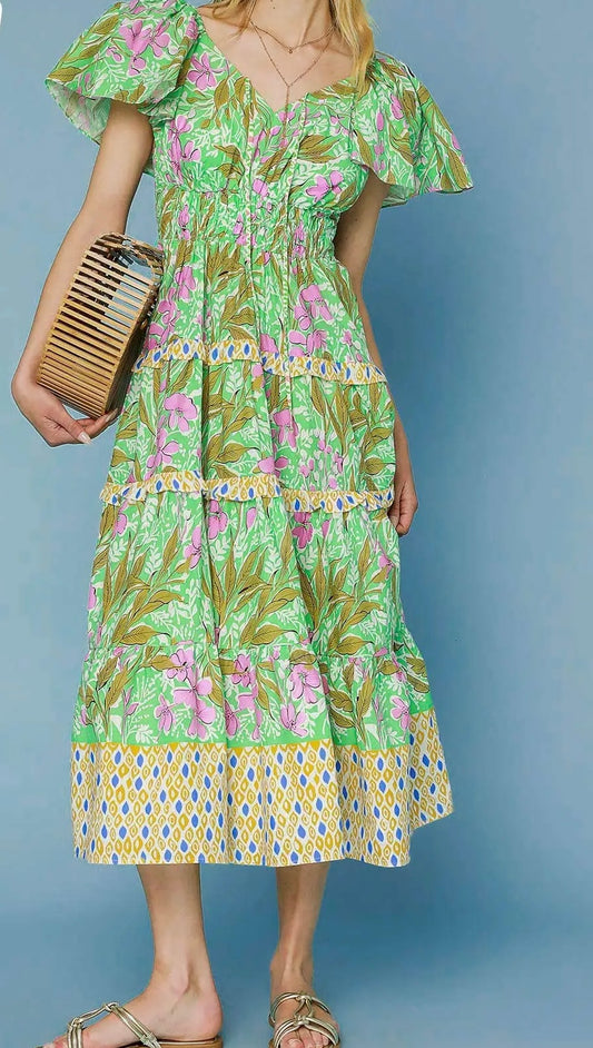 ALIYAH FLORAL MIDI DRESS