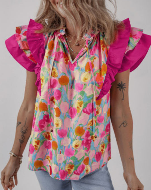 FEELS LIKE SUMMER FLORAL BLOUSE