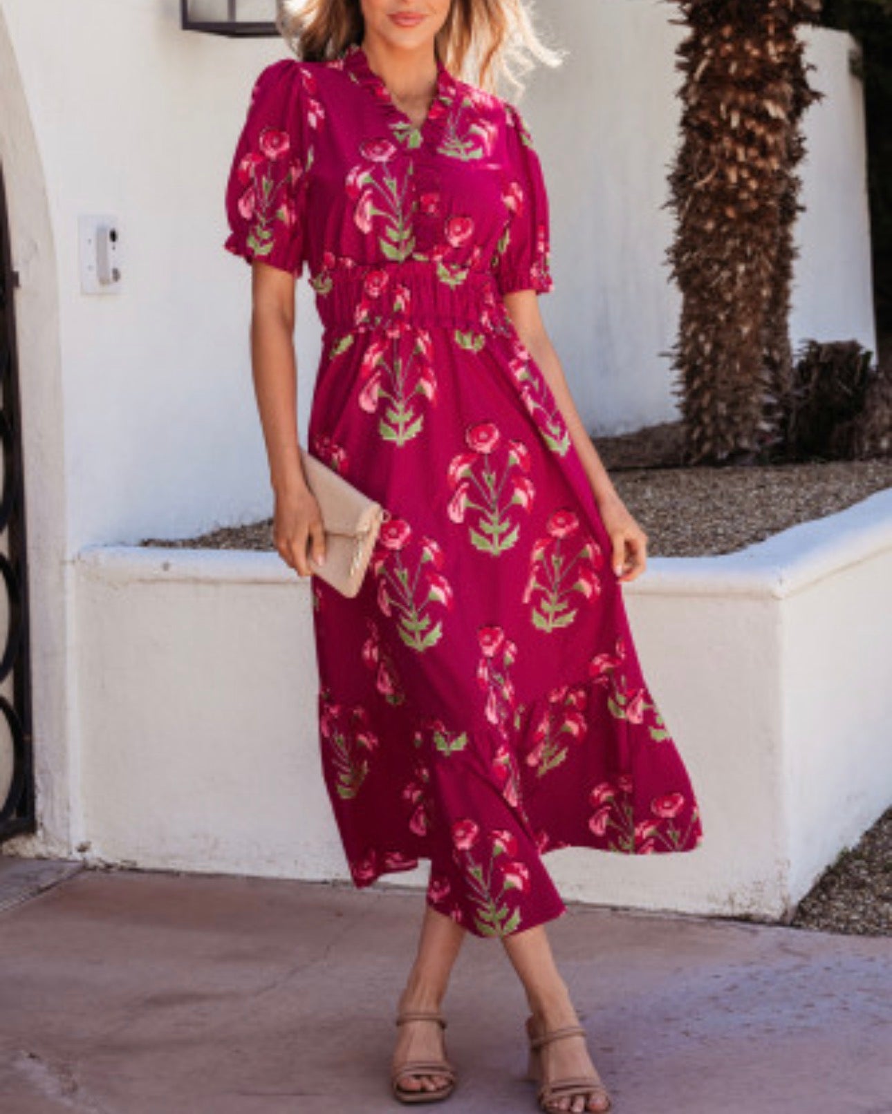 MALIBU FLORAL MIDI DRESS