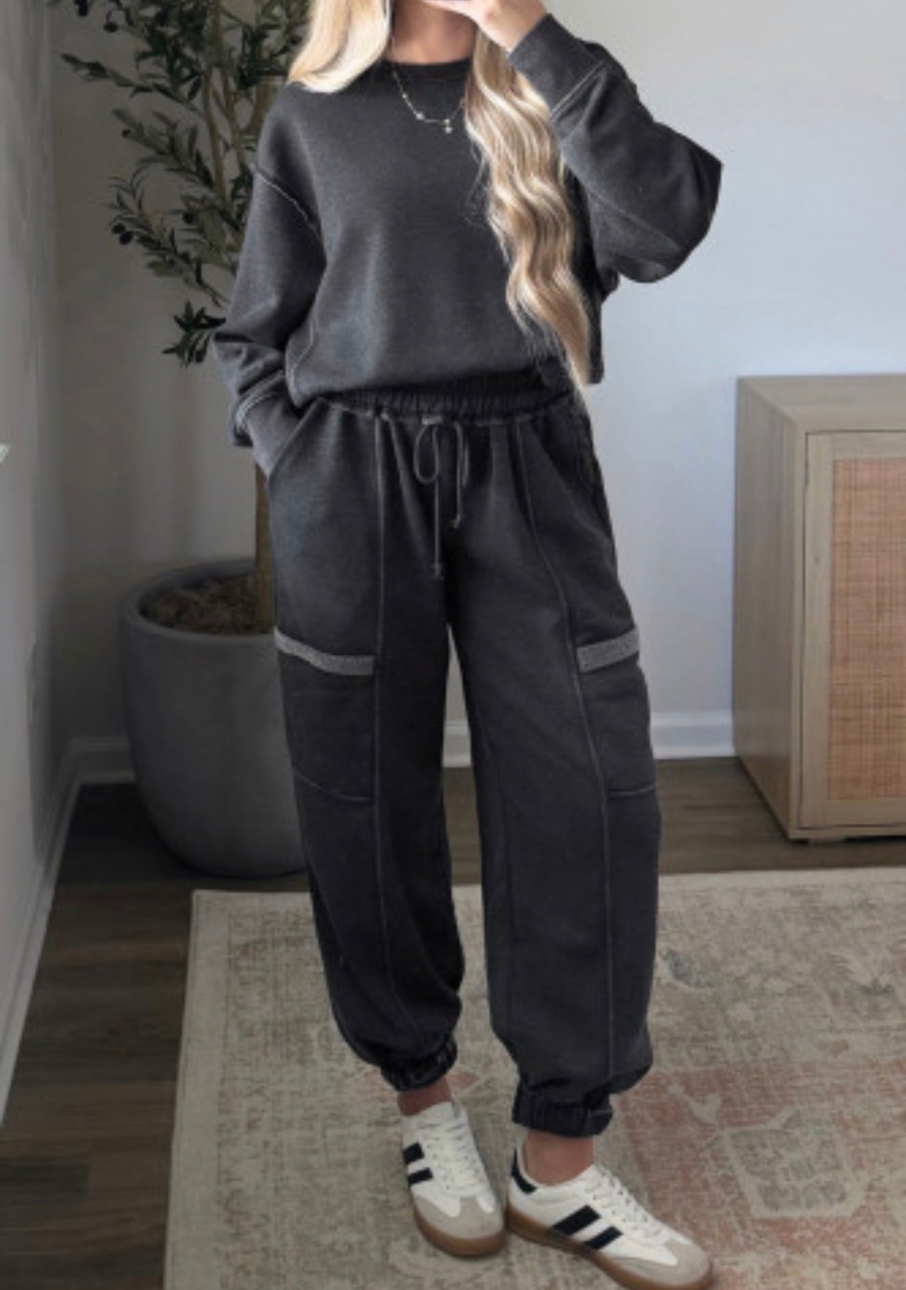 STONE GREY PANT SET