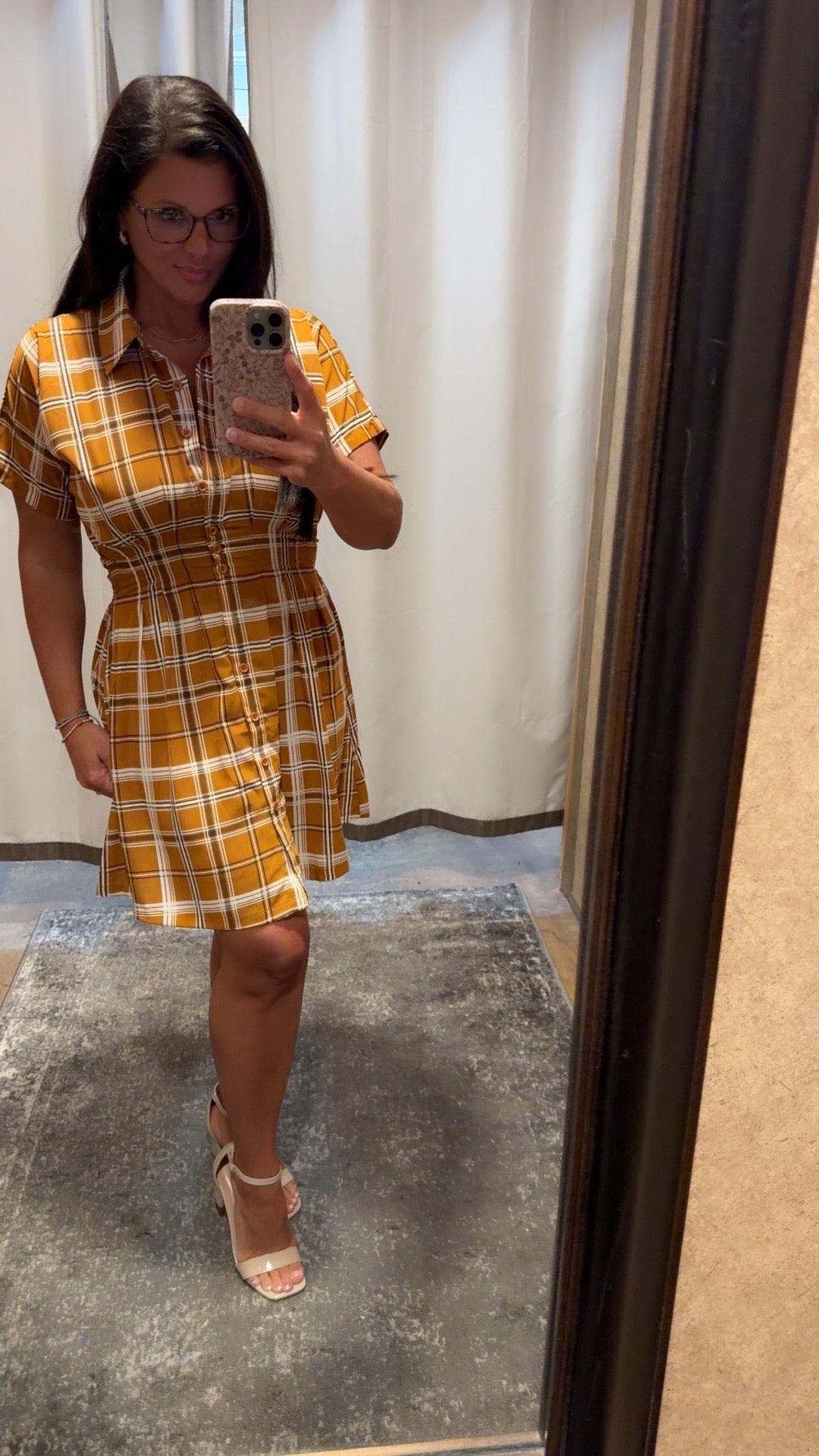 PLAID SHIFT DRESS