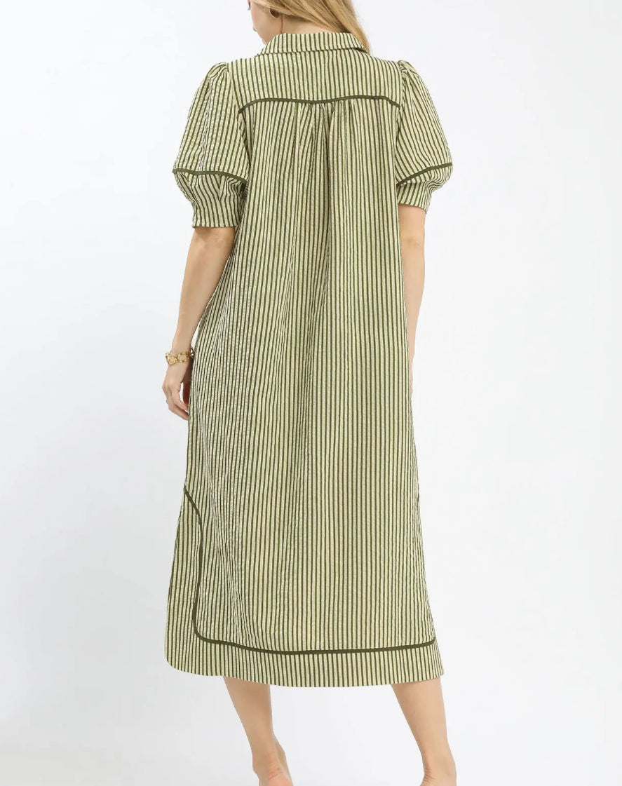 JANICE STRIPE MIDI DRESS