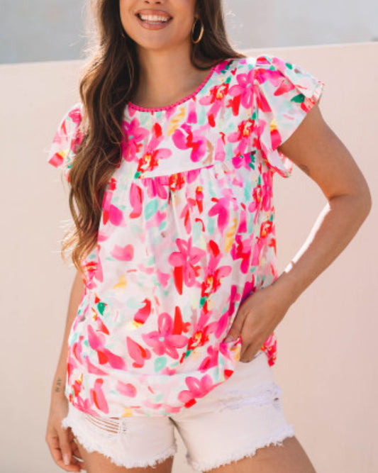 WILD BLOOMS FLORAL BLOUSE