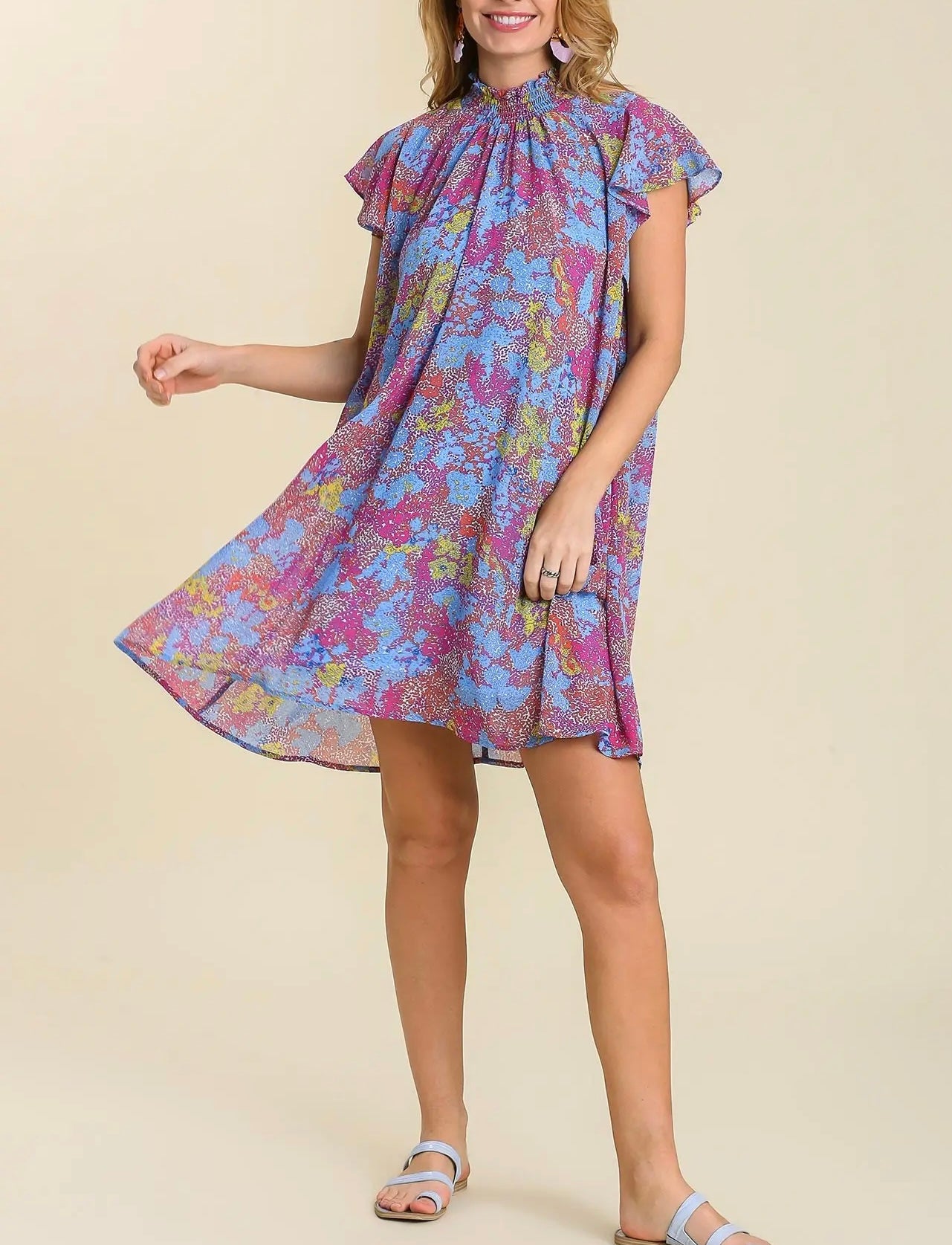 IT'S MY DAY FLORAL MINI DRESS