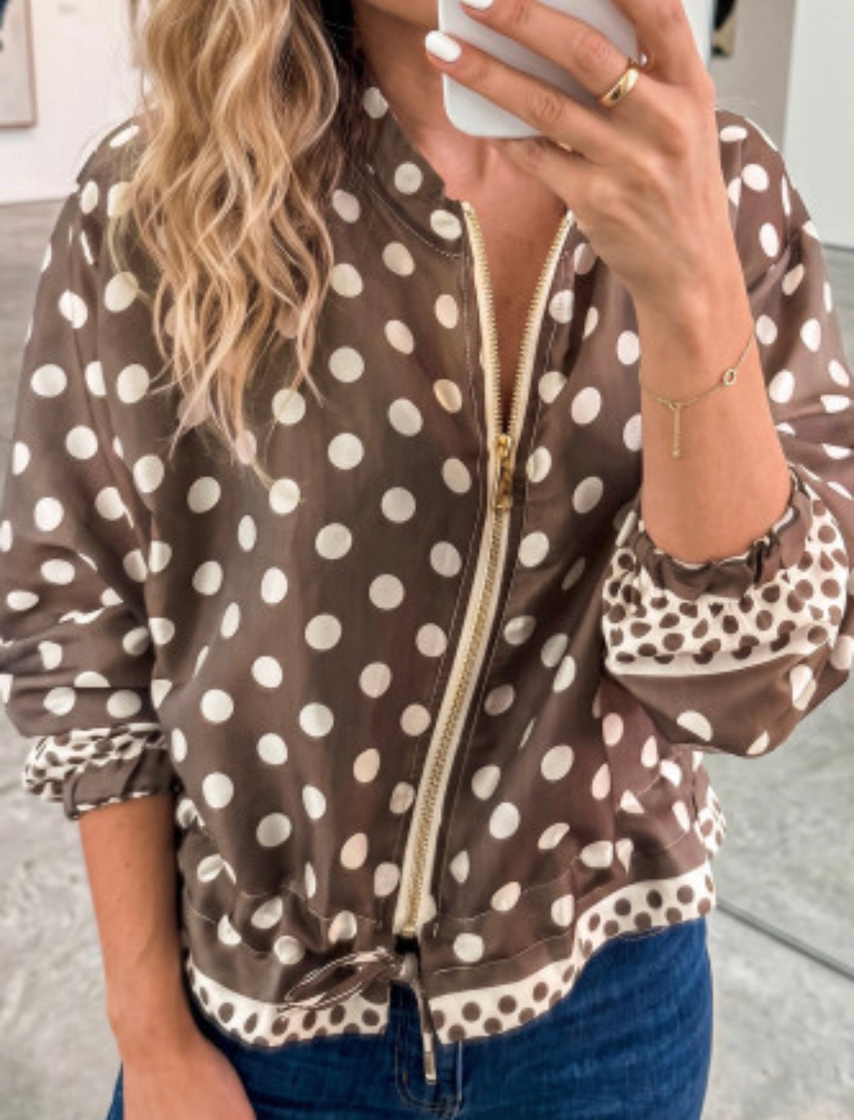 BROWN POLKA DOT JACKET