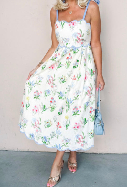 JUNE LAKE FLORAL MIDI DRESS