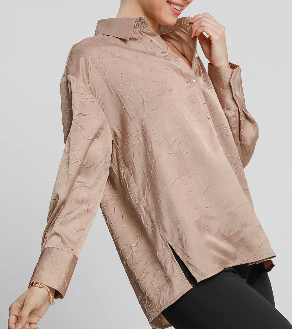 CRINKLED LATTE TOP
