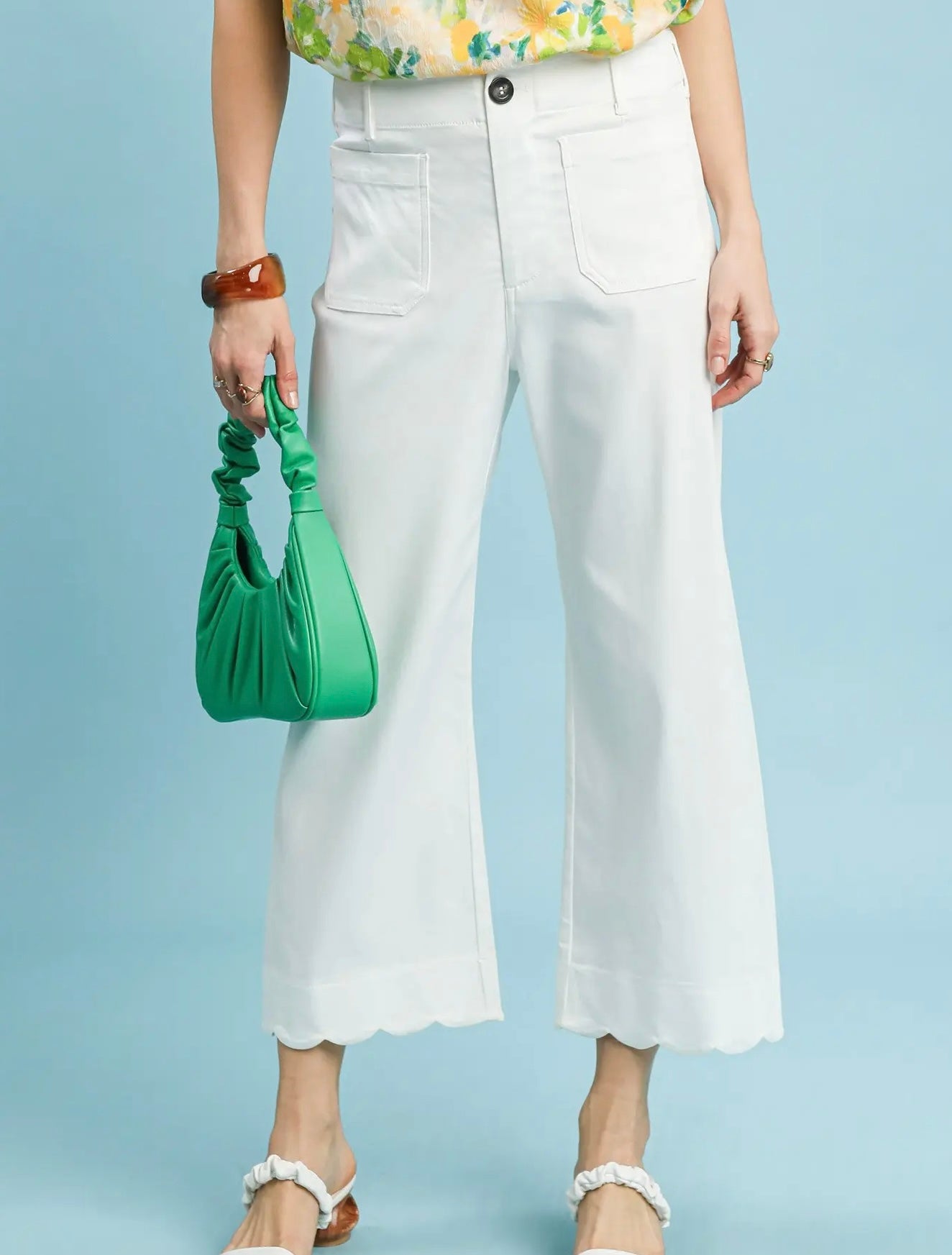 OCEAN SCALLOP HEM PANTS