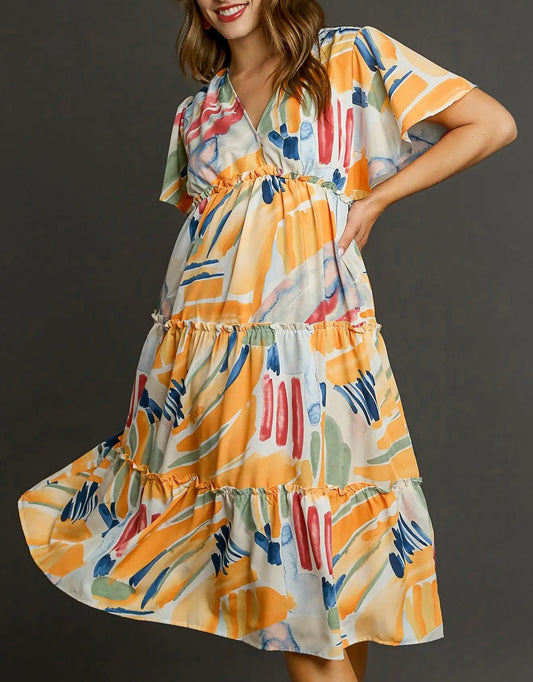 ORANGE YOU GLAD MIDI DRESS