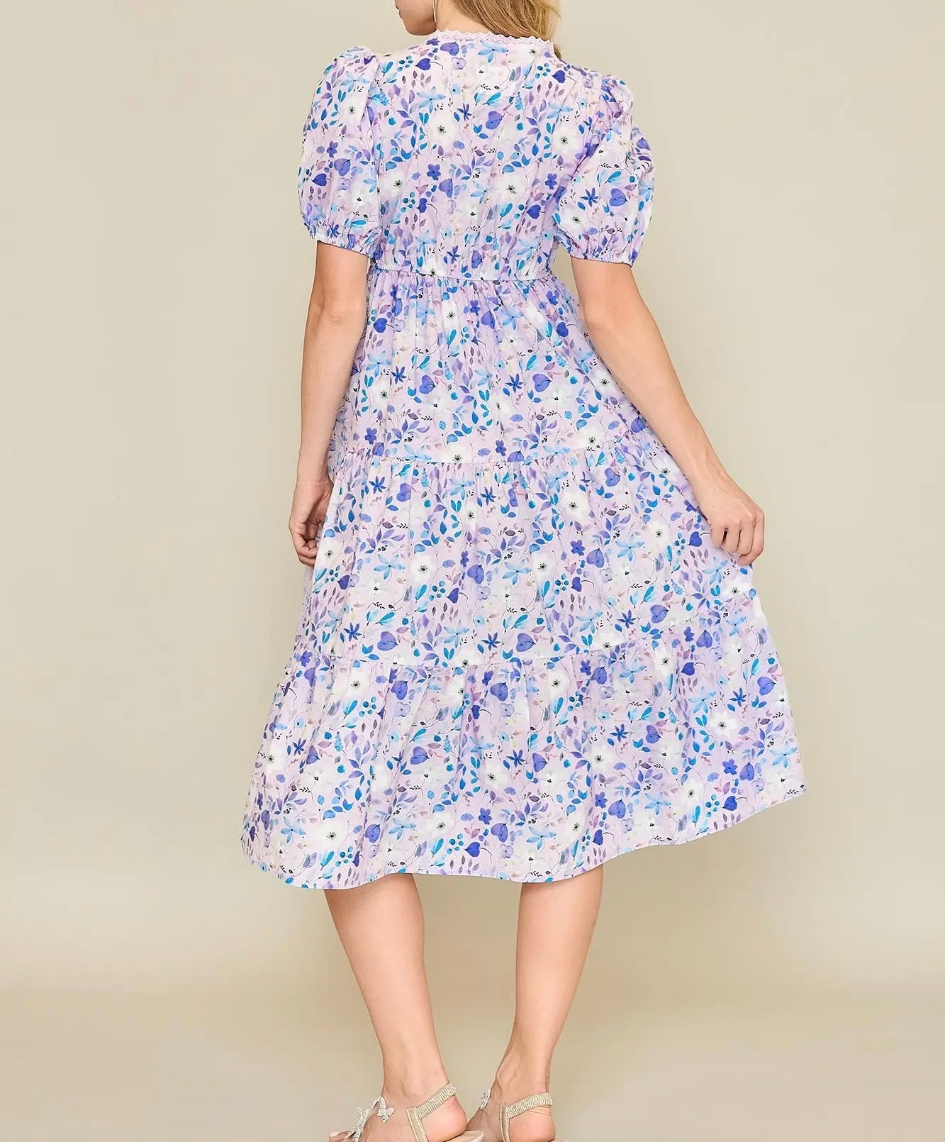 EVERY STEP FLORAL MIDI DRESS