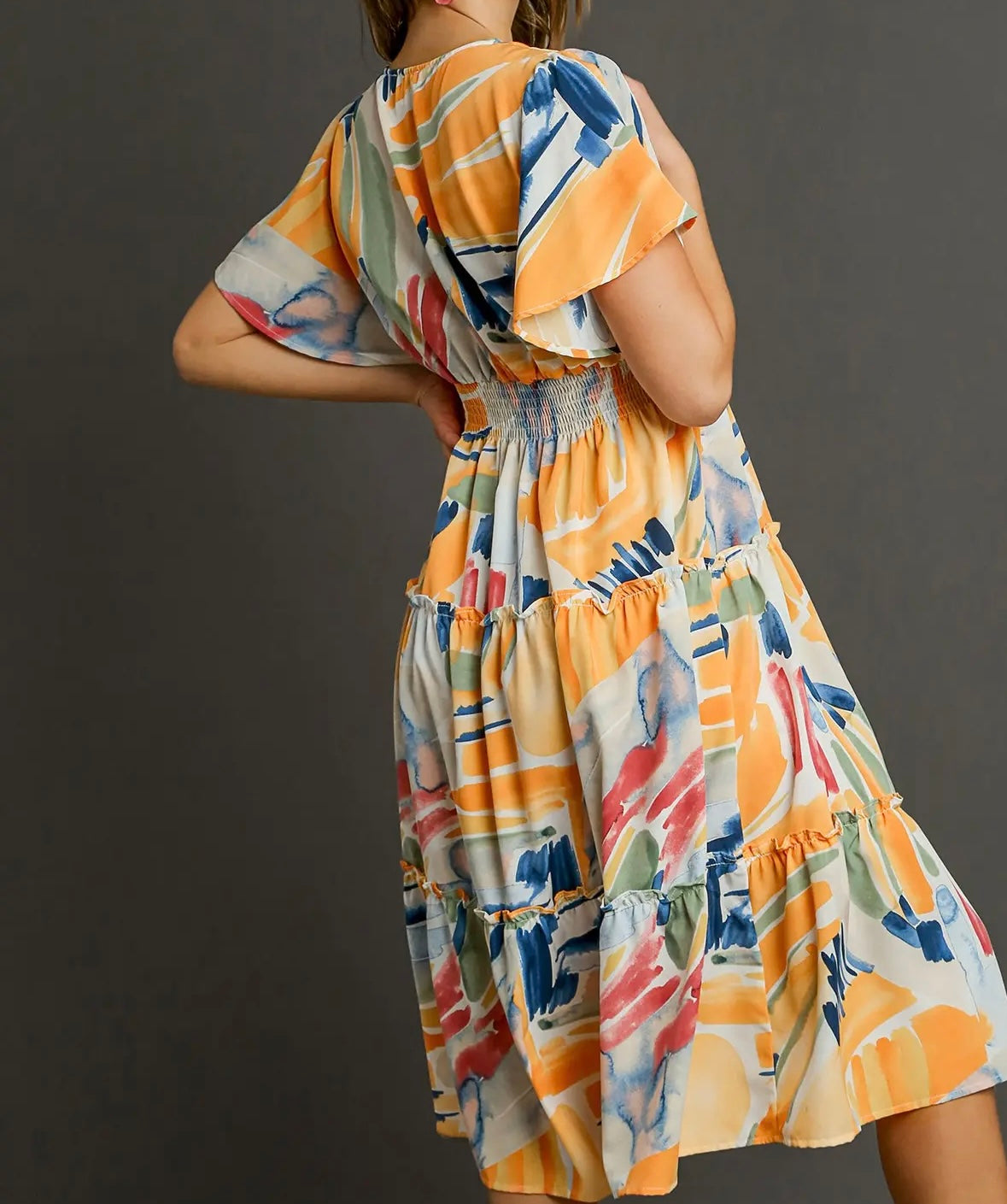 ORANGE YOU GLAD MIDI DRESS