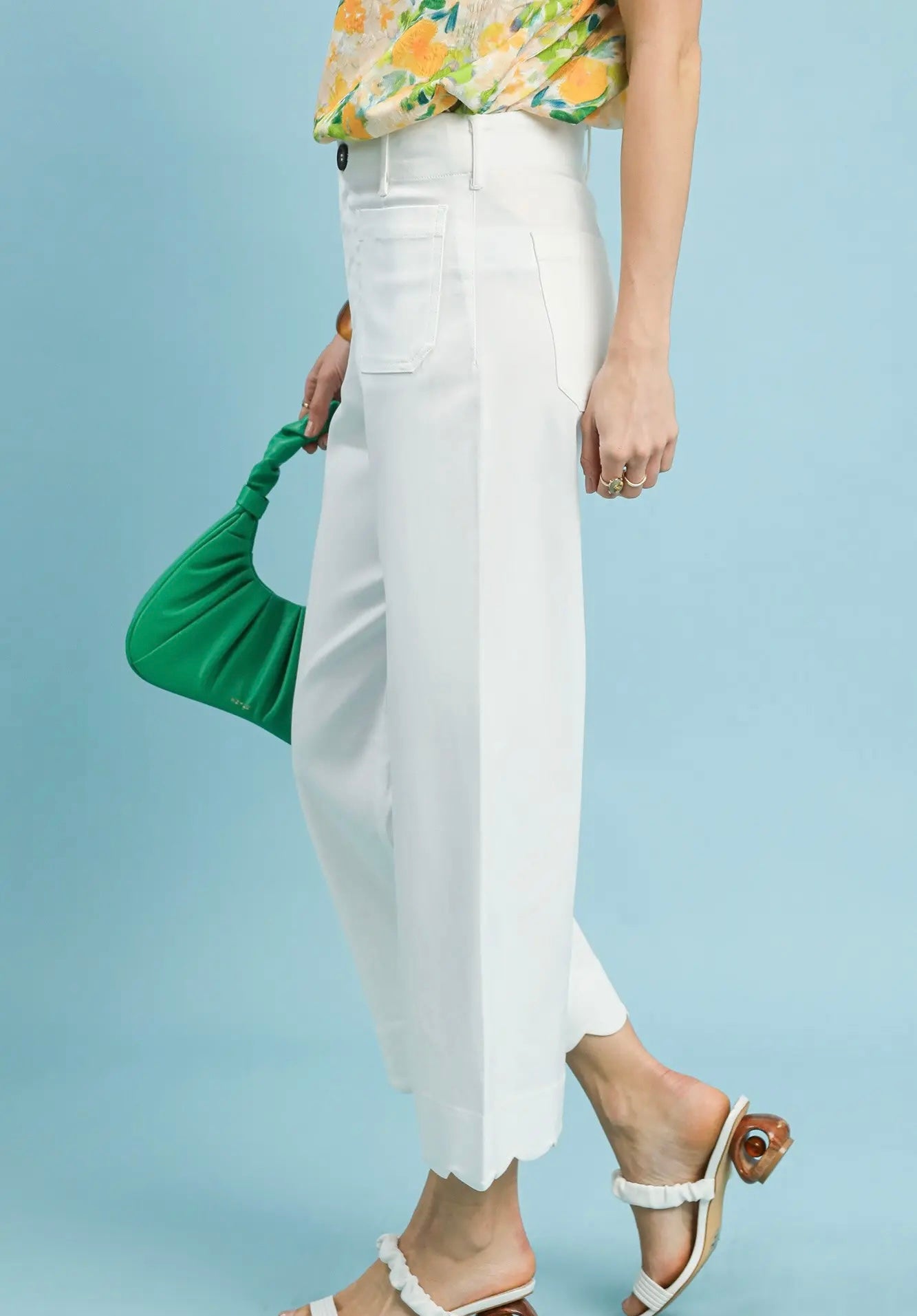OCEAN SCALLOP HEM PANTS