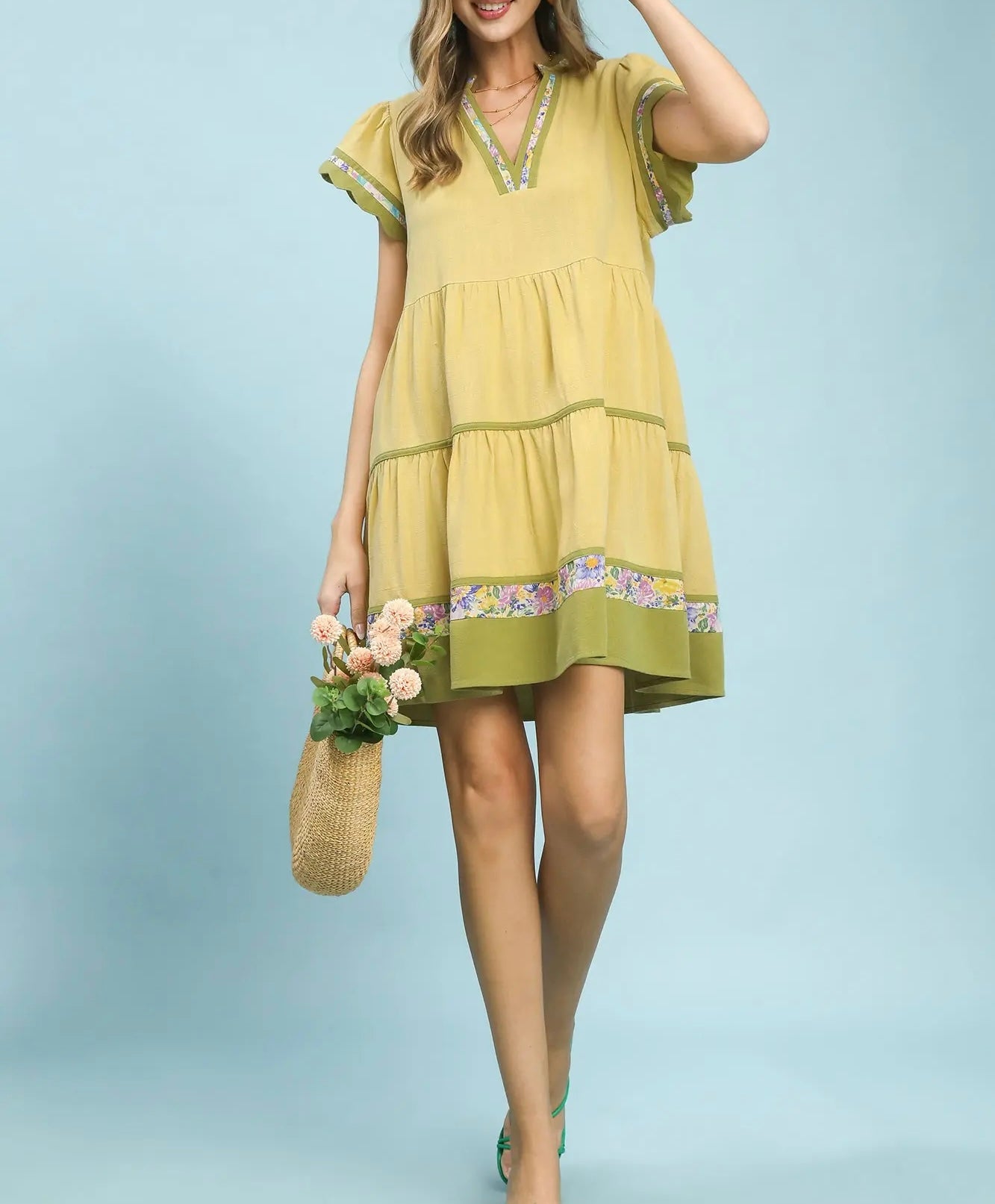 GABRIELLA GREEN MINI DRESS