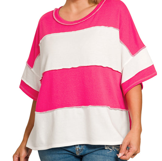 CURVY ADDISON STRIPE TOP