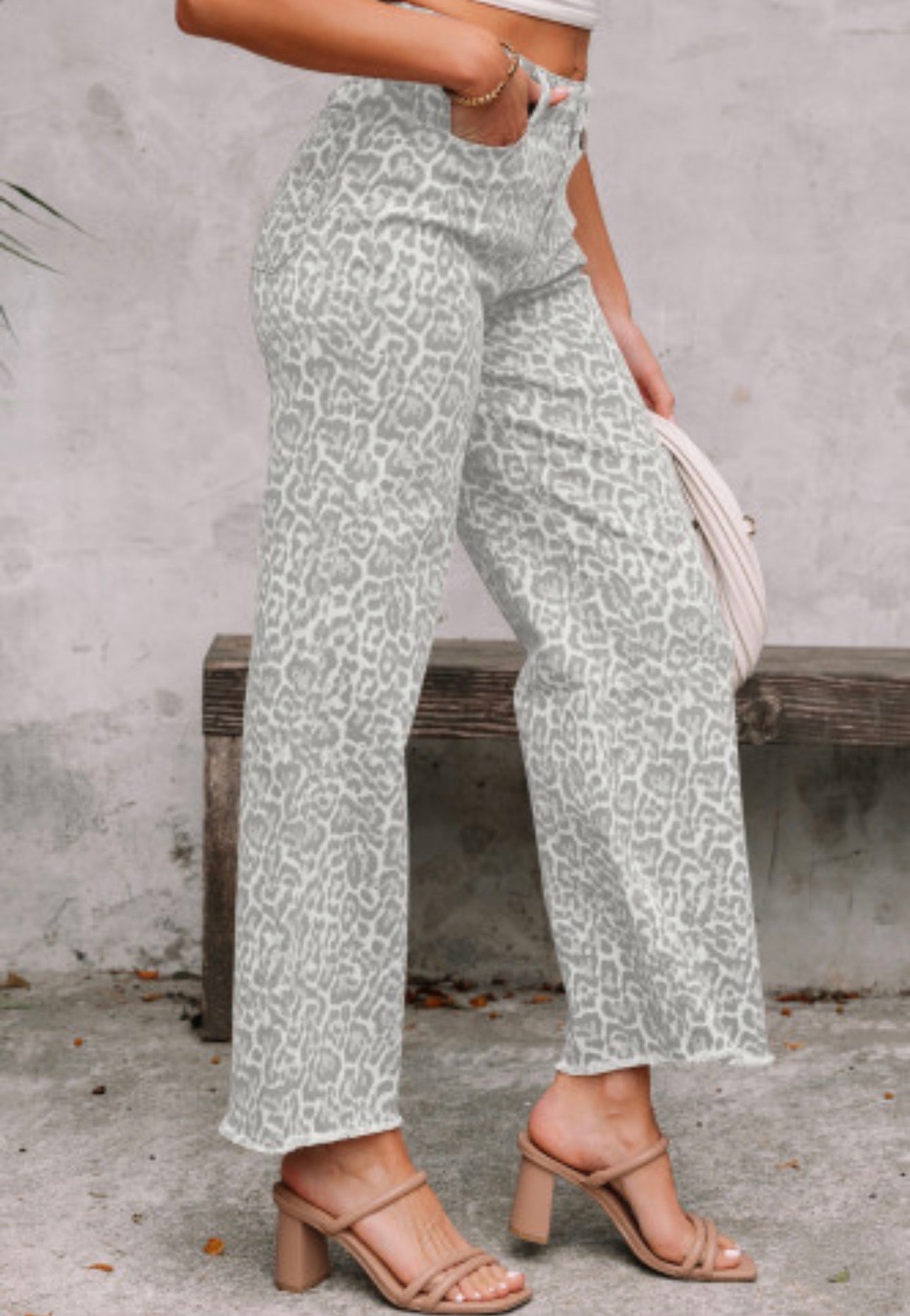 GREY LEOPARD JEANS