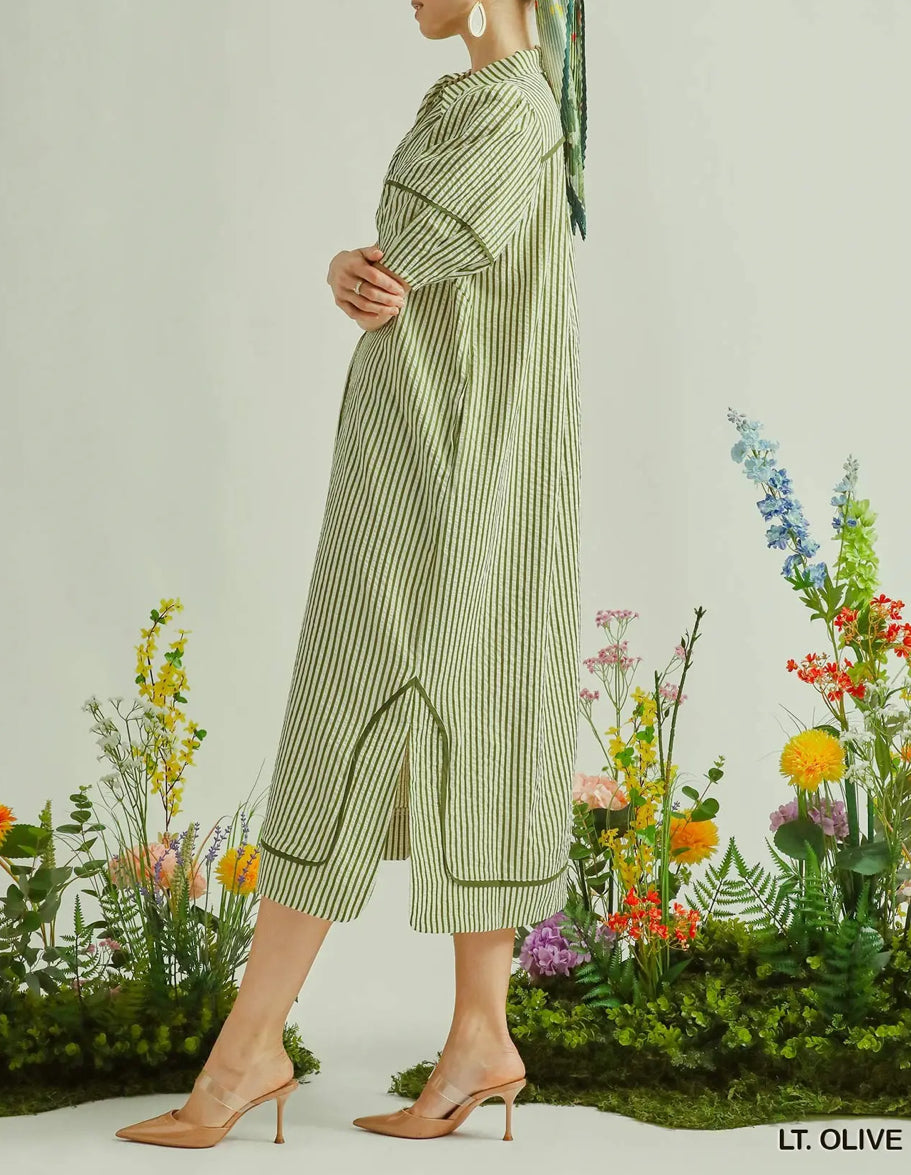 JANICE STRIPE MIDI DRESS