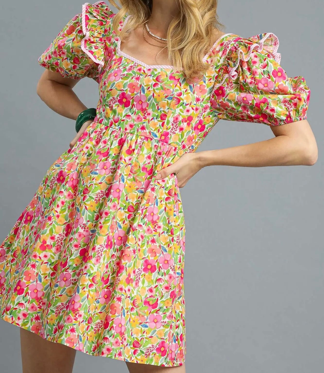 SPRING FORWARD FLORAL MINI DRESS