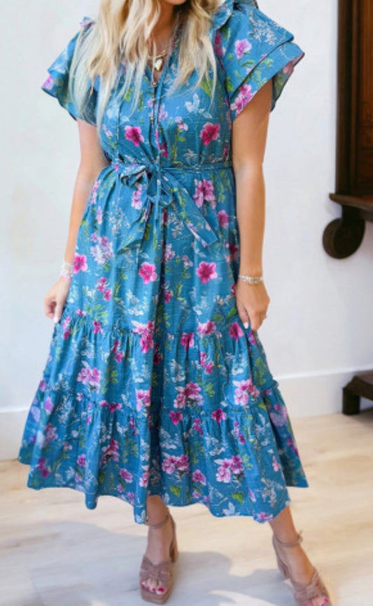 CARIBBEAN READY MIDI DRESS