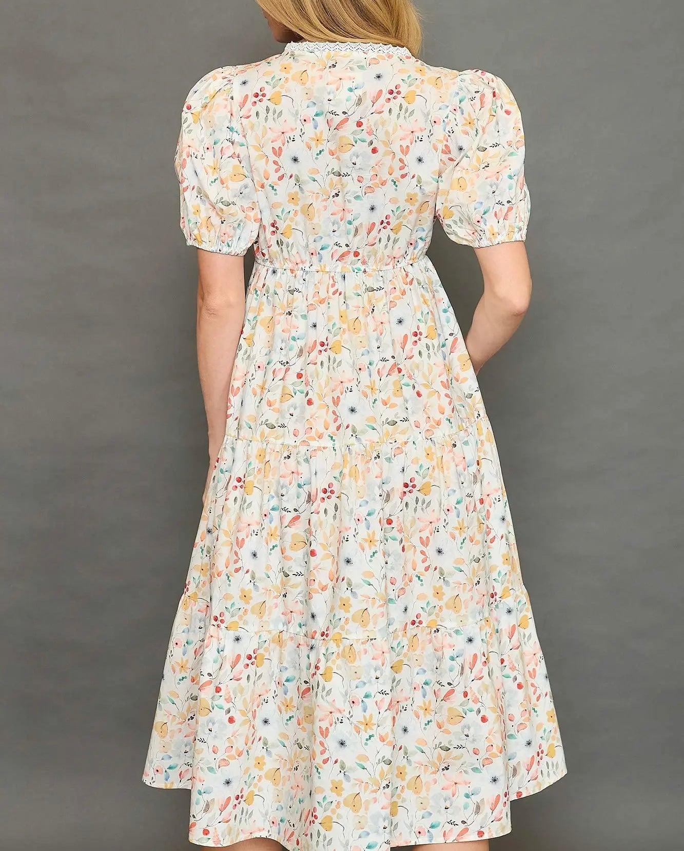 EVERY STEP FLORAL MIDI DRESS