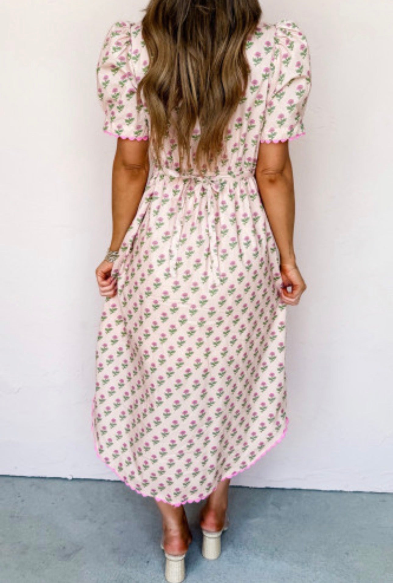 FLORAL RAYS MIDI DRESS