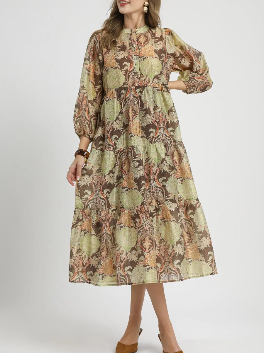 COLORS OF FALL MIDI DRESS