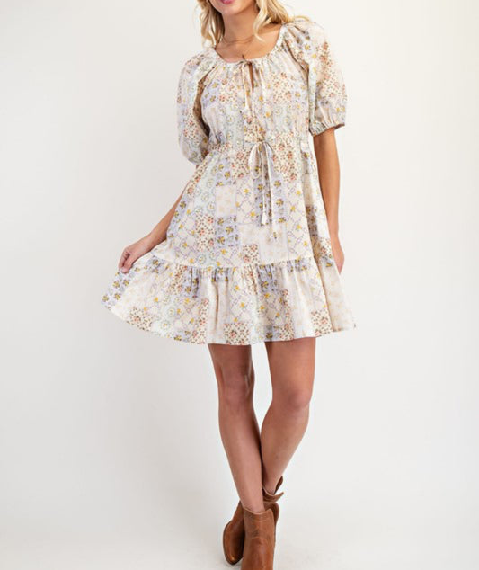 PATCHWORK MINI DRESS