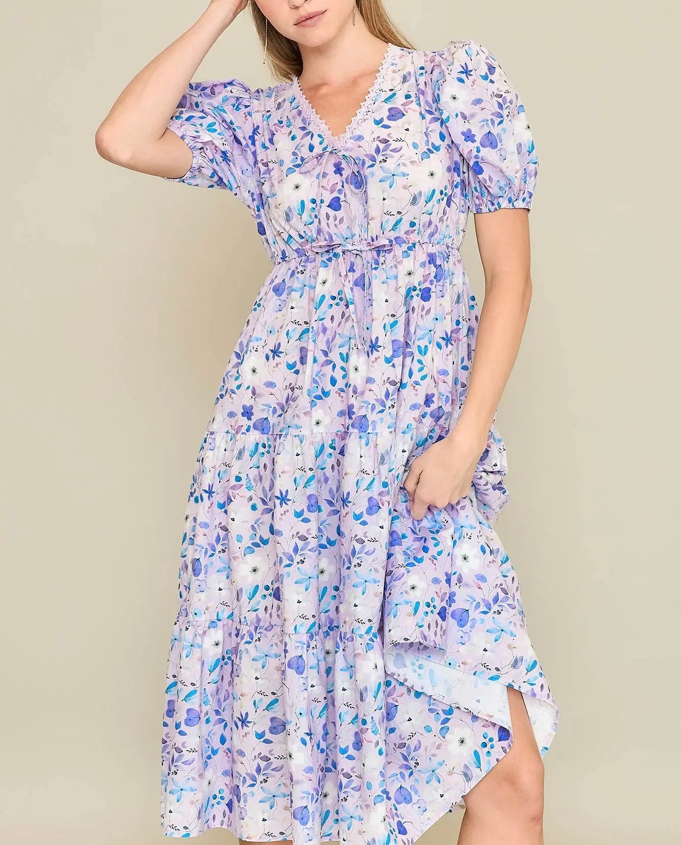 EVERY STEP FLORAL MIDI DRESS