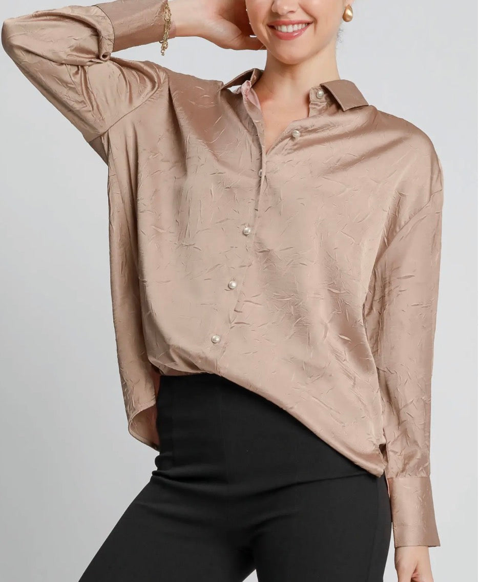 CRINKLED LATTE TOP