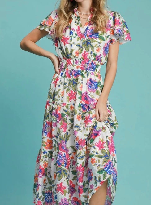 BLOSSOMS OF BELIEF MIDI DRESS